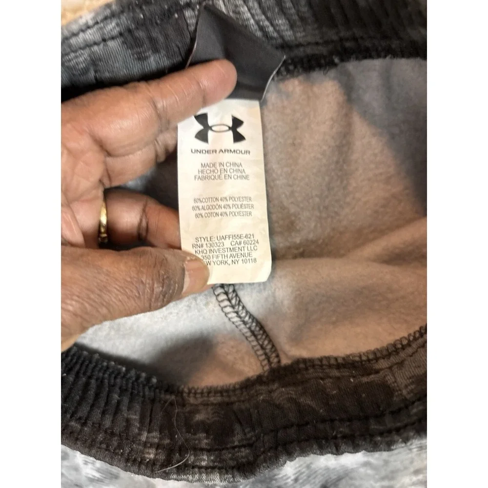 Under Armour Joggers Boys S Grey Black Tie Dye‎ Good Fleece Athletic Pants